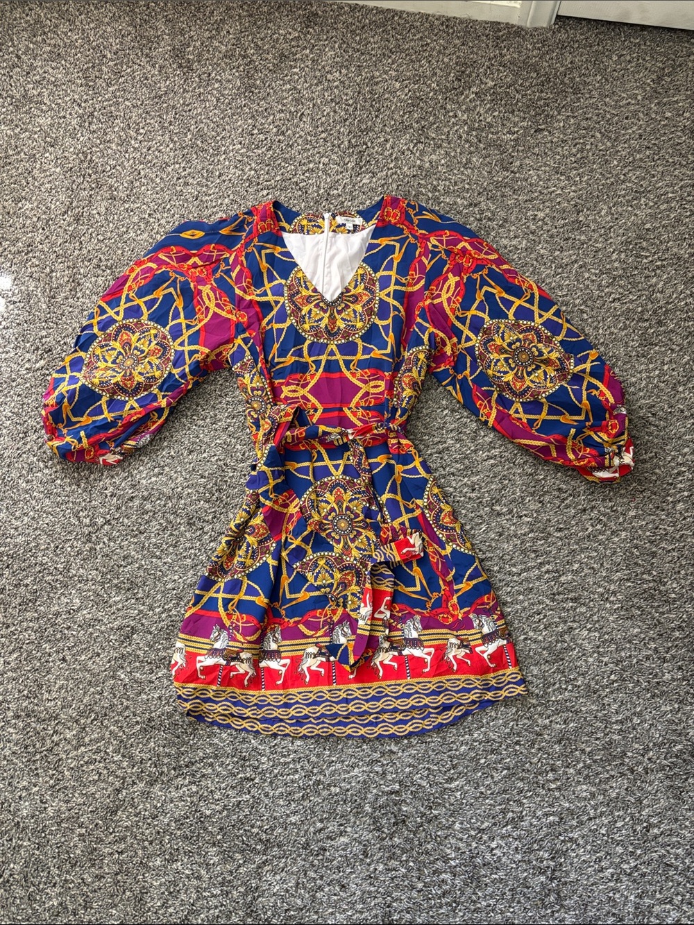 Tyler Boe mini dress 8 summer resort quiet luxury old money silk multicolor boho